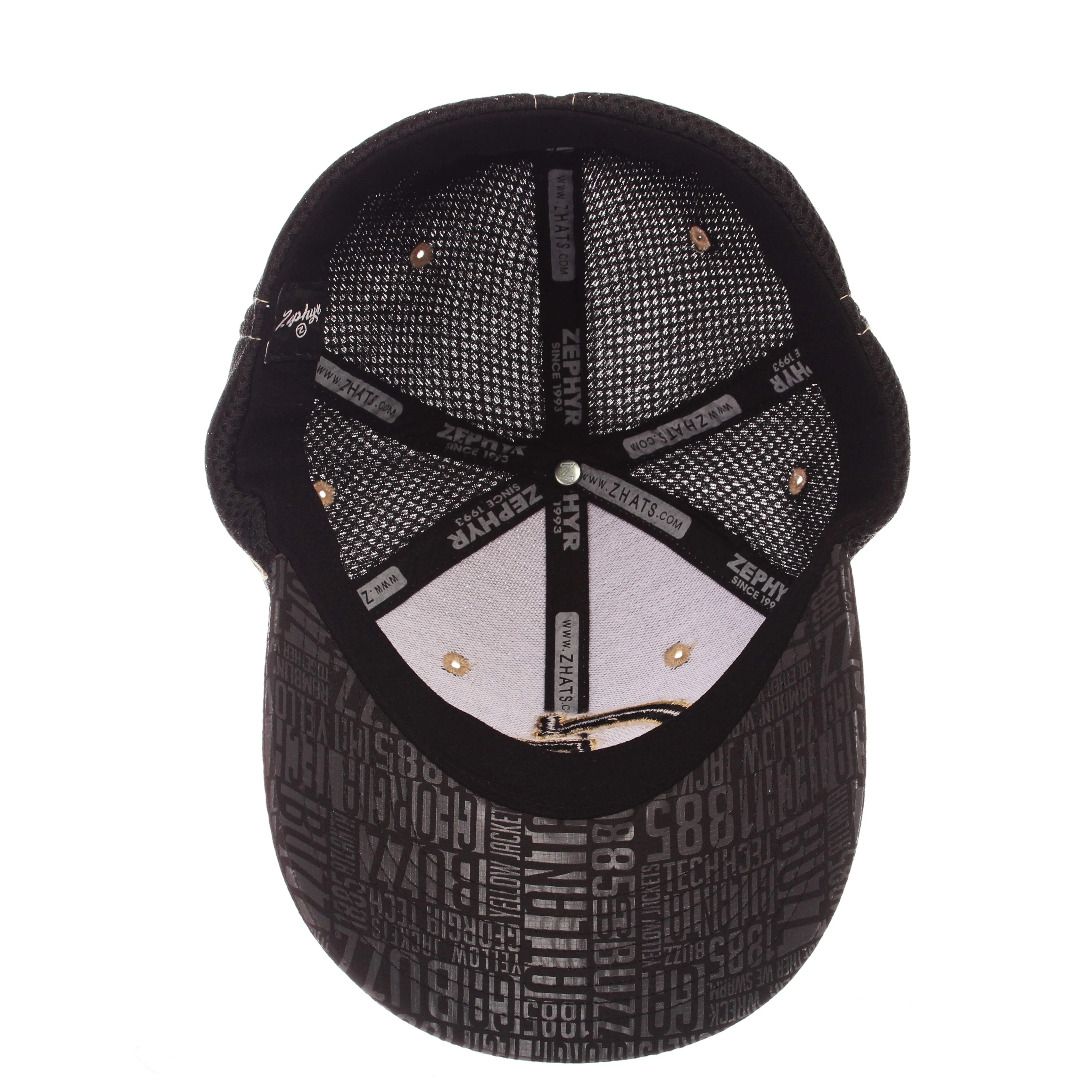 Georgia Tech Yellow Jackets Zephyr "Undertaker" Mesh Stretch Fit Hat Cap (M/L)