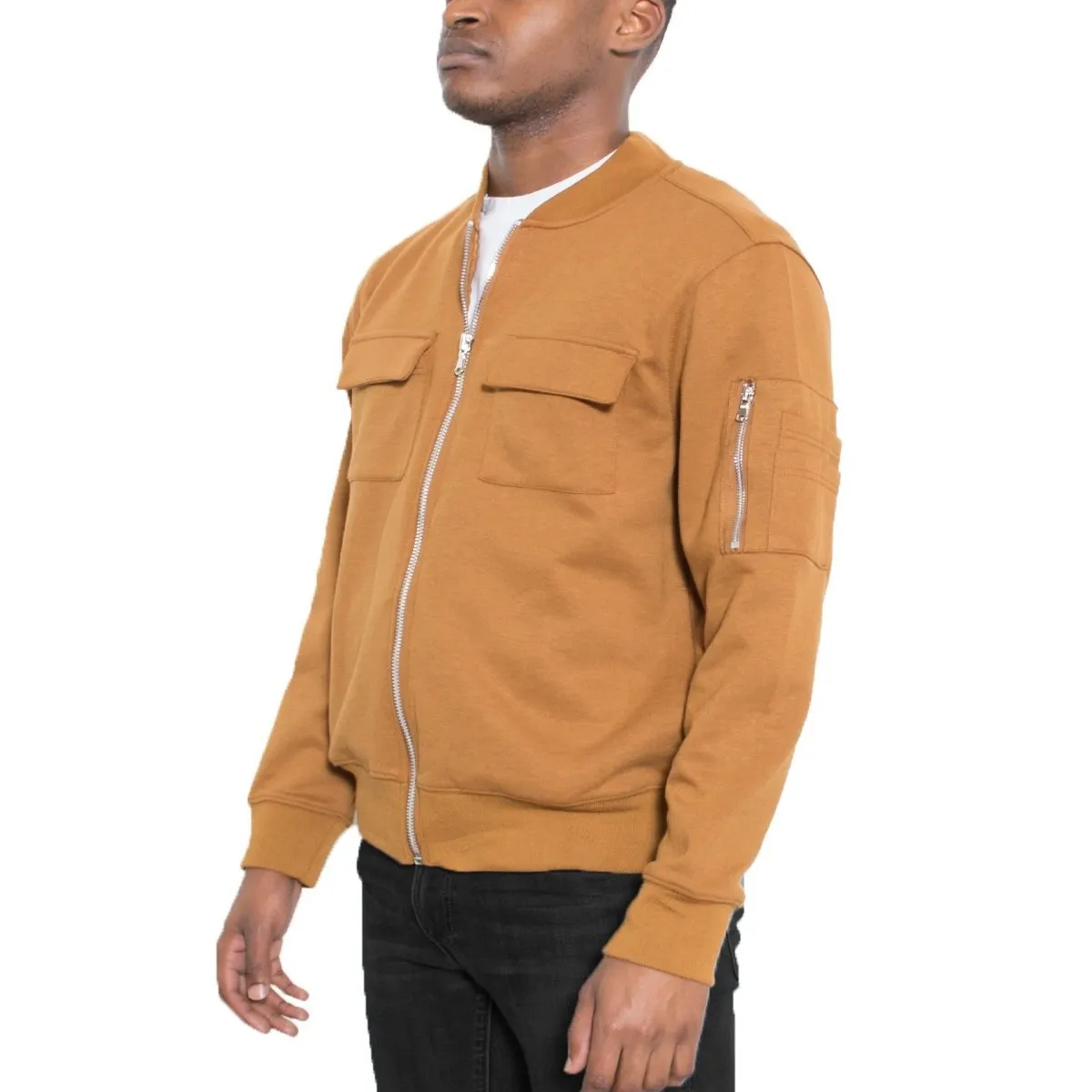 Ginger Dual Pocket Bomber Jacket