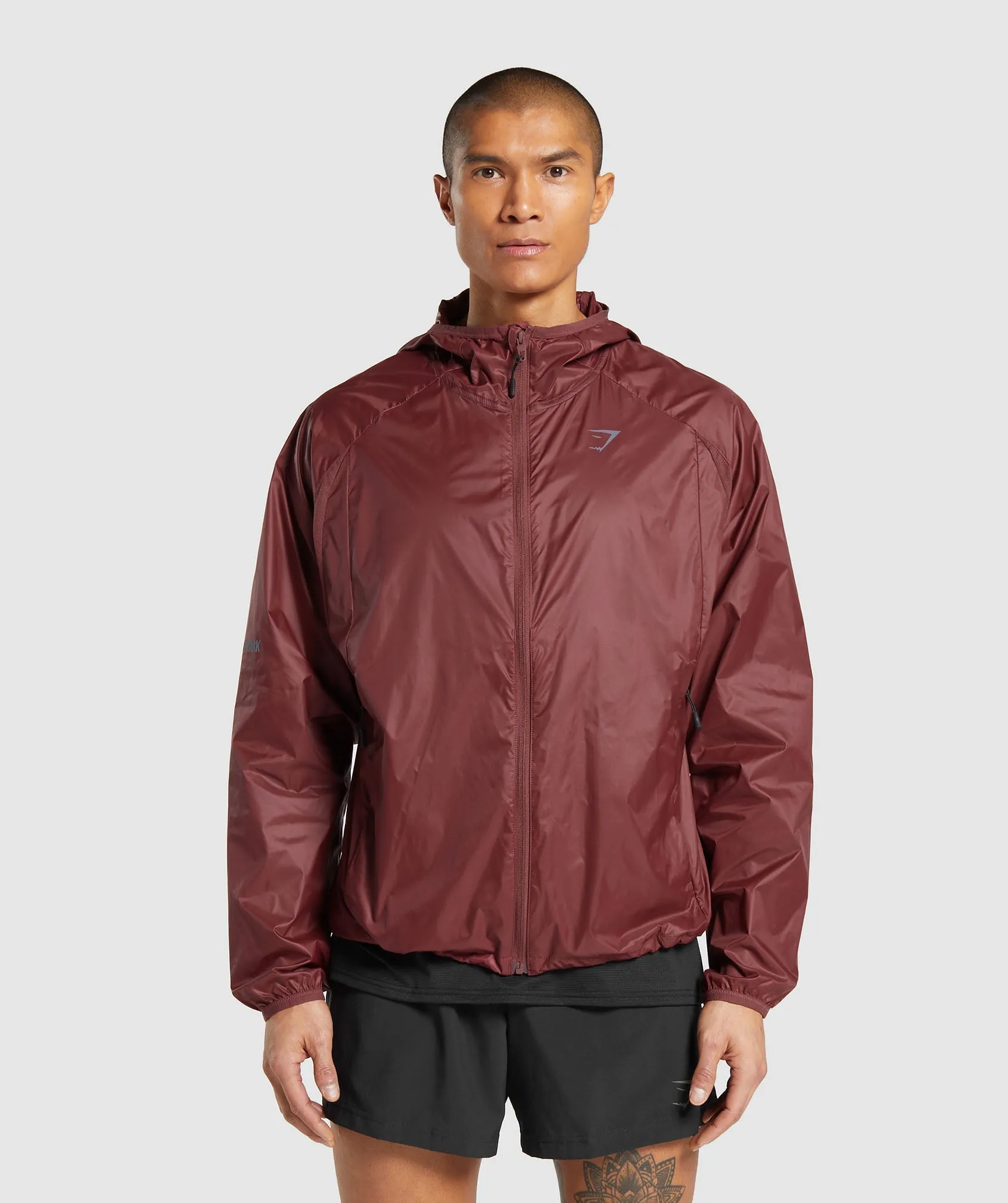 Gymshark Bude Packaway Shell - Burgundy Brown