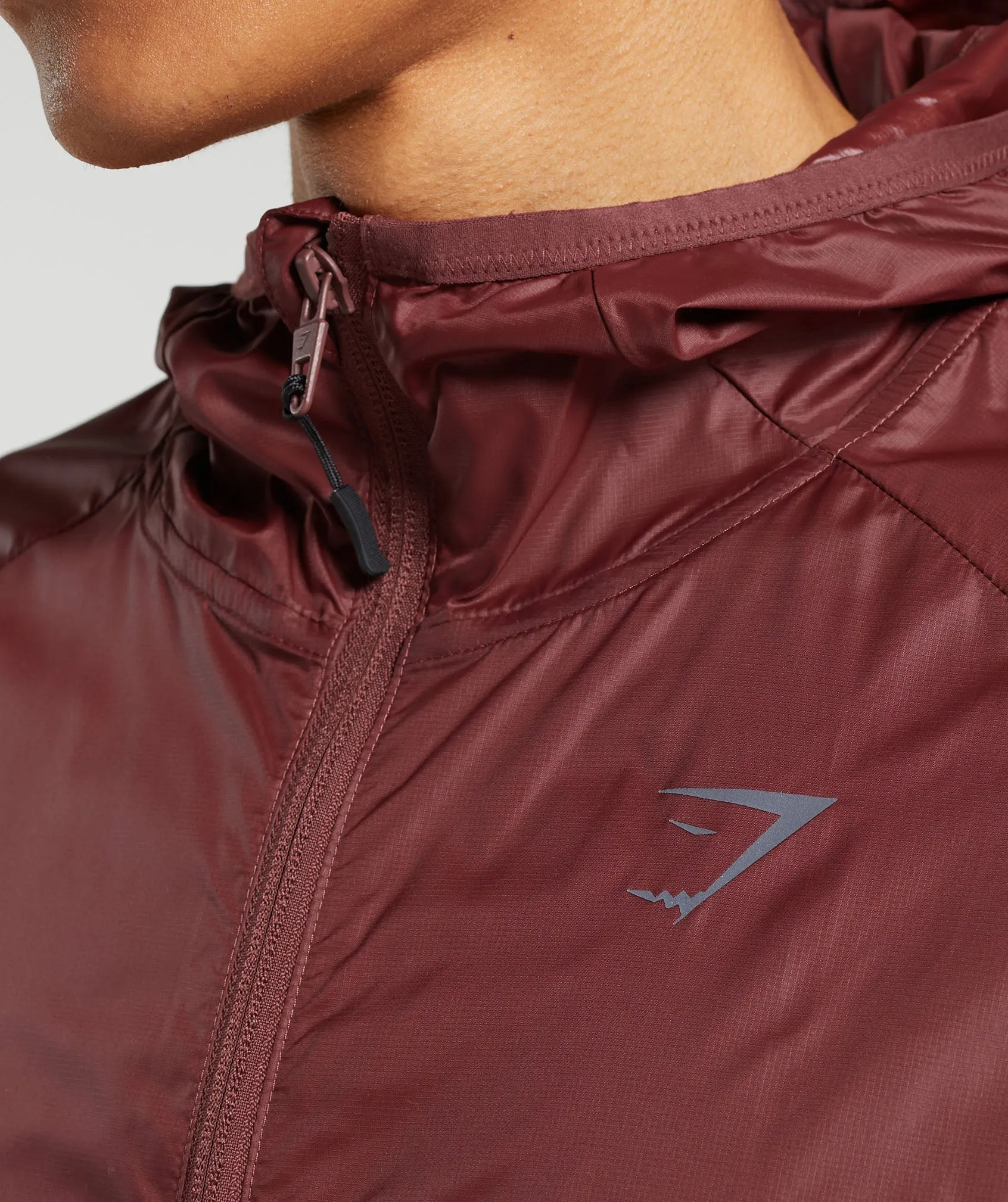 Gymshark Bude Packaway Shell - Burgundy Brown