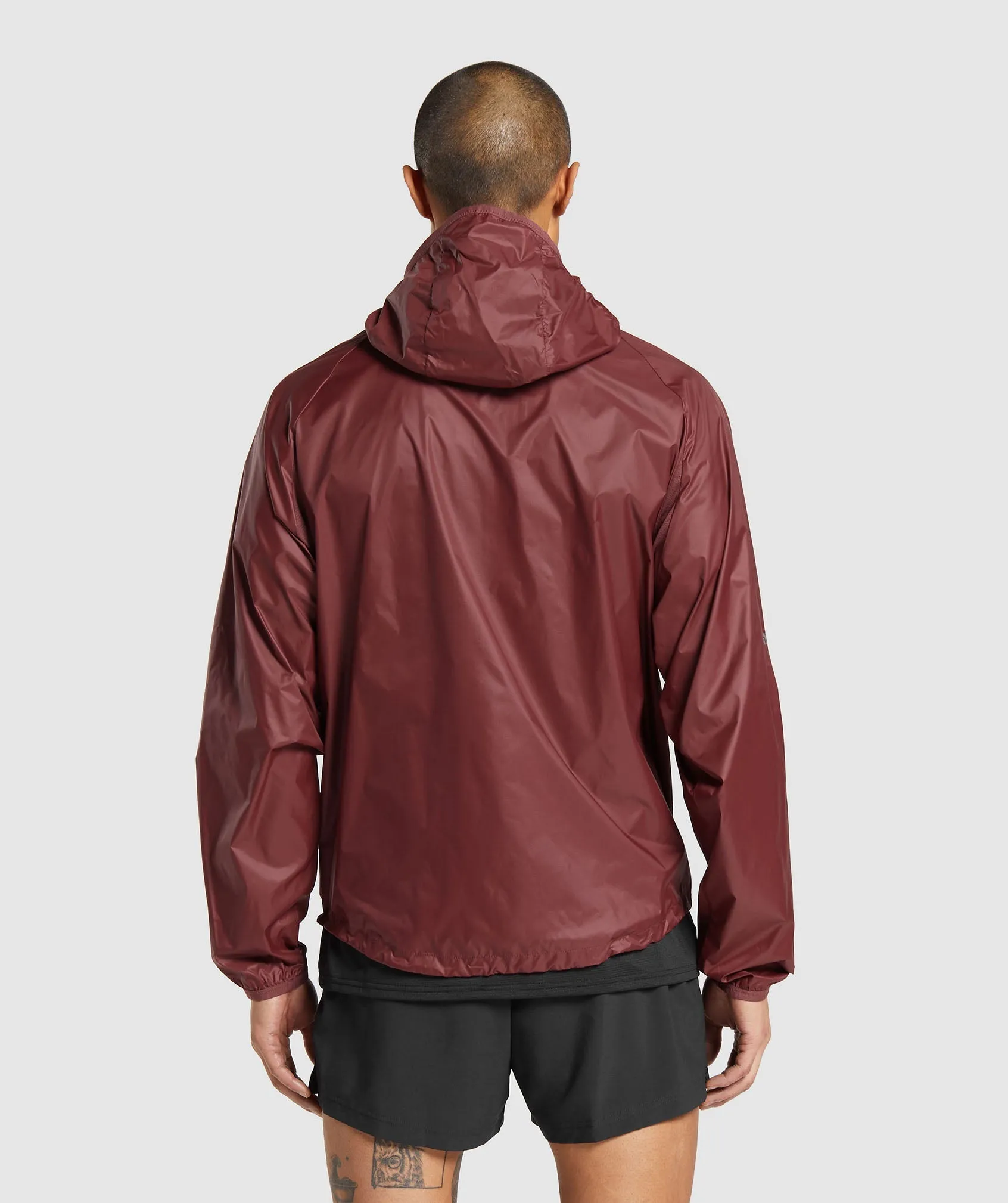 Gymshark Bude Packaway Shell - Burgundy Brown