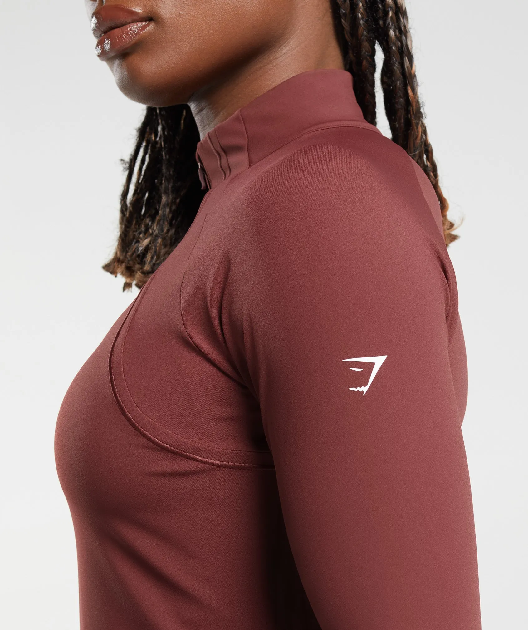 Gymshark Running 1/4 Zip - Washed Burgundy