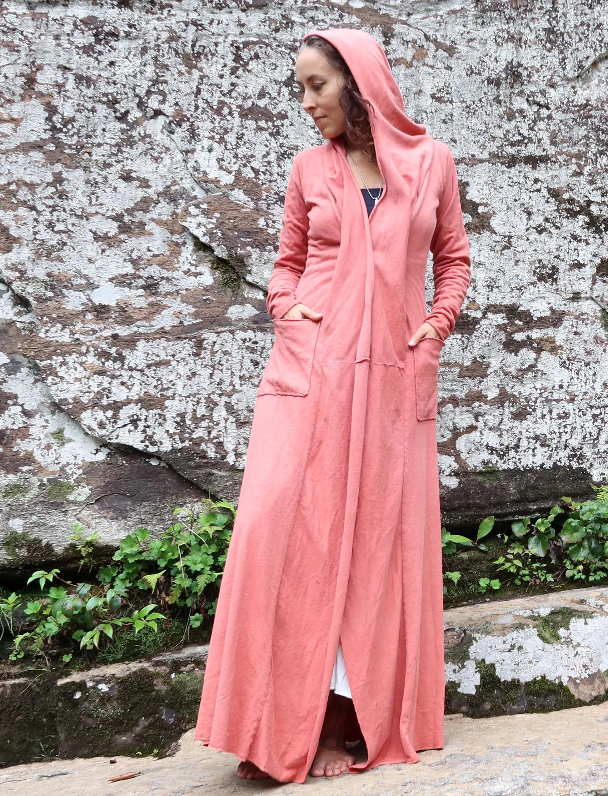 Hooded Tie Front Simplicity Long Cardigan