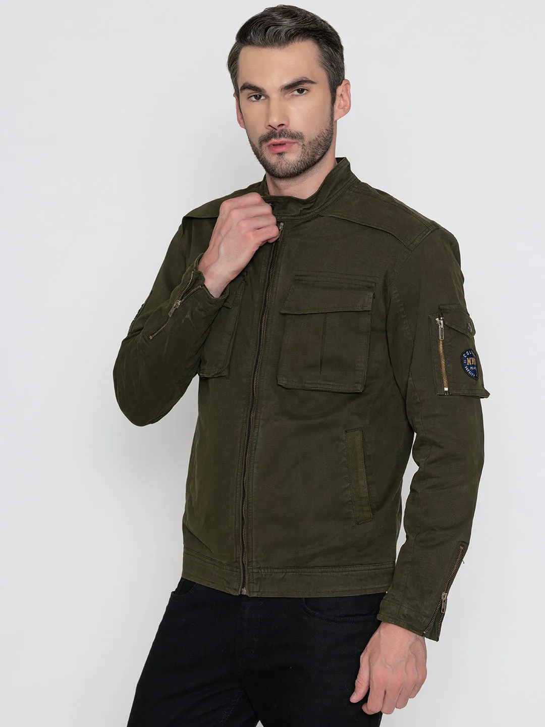 HUNTER GREEN ROCKER JACKET.