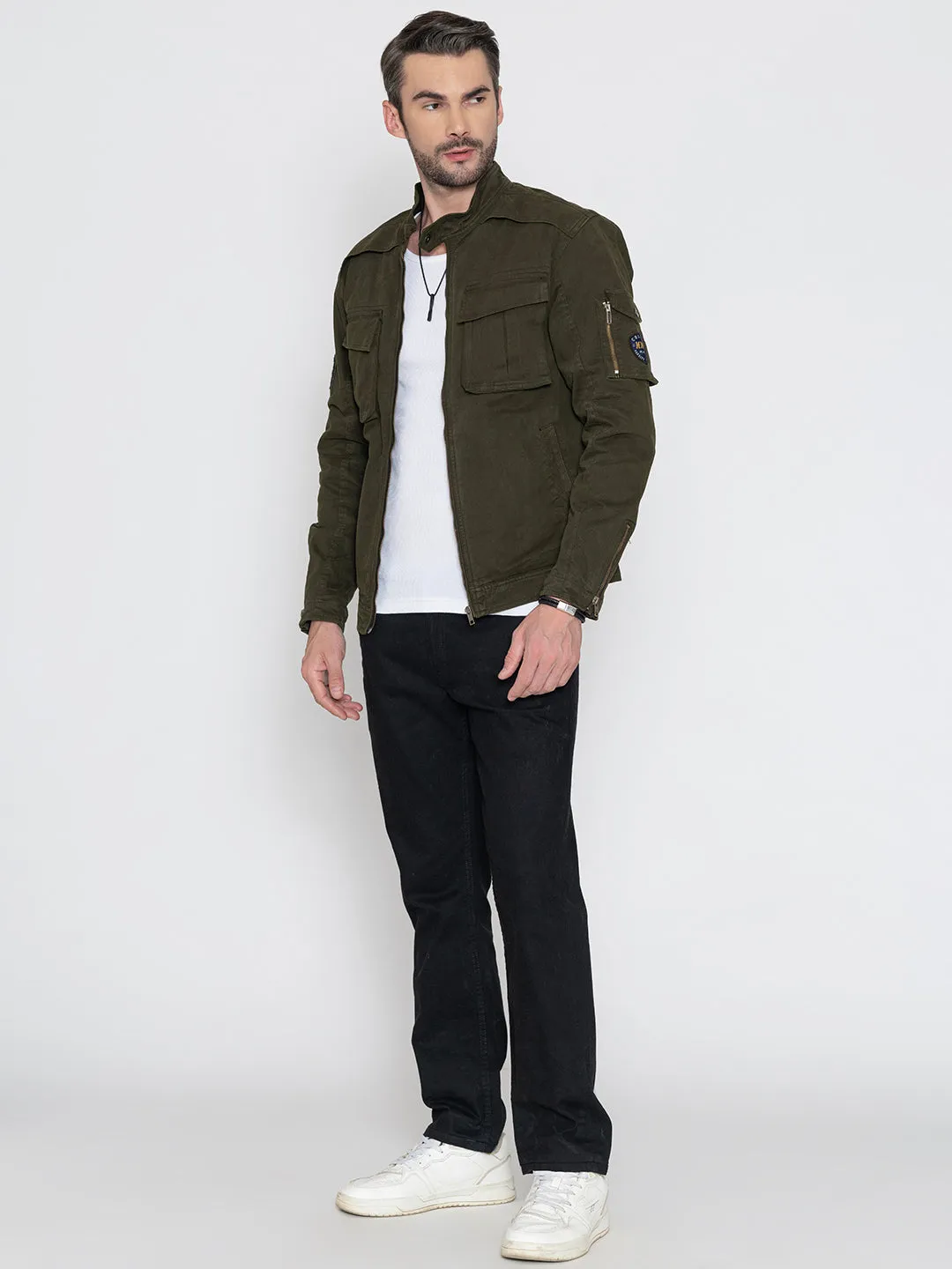 HUNTER GREEN ROCKER JACKET.