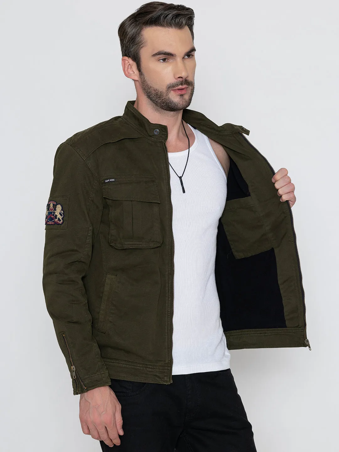 HUNTER GREEN ROCKER JACKET.