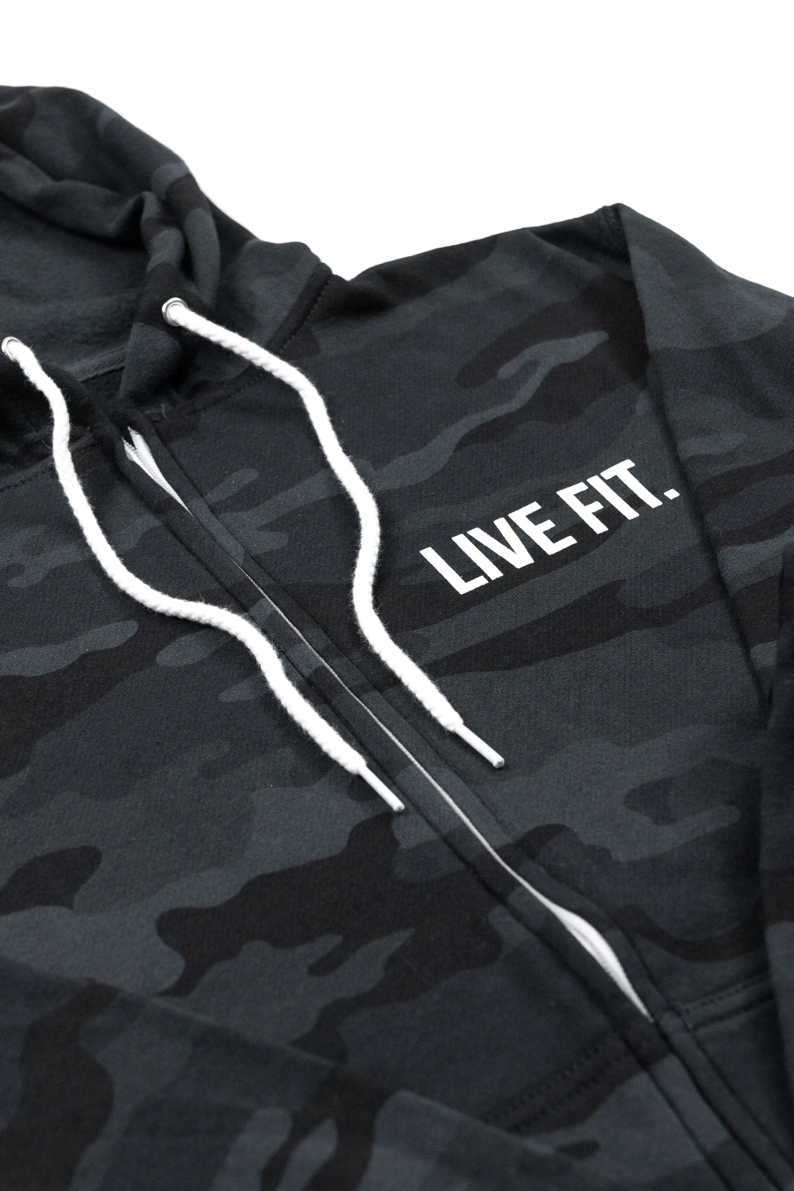 International Zip-Up Hoodie- Black Camo