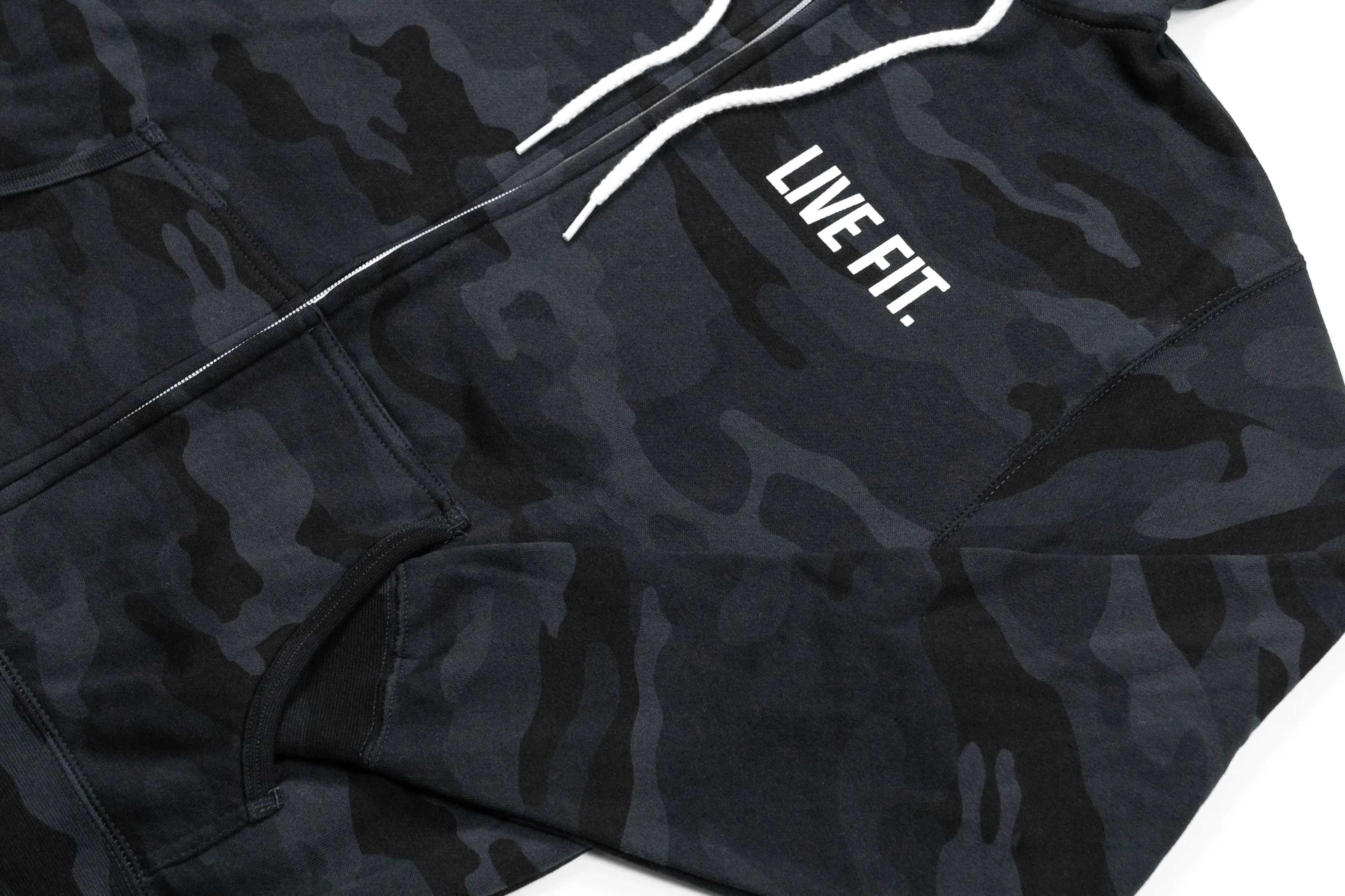 International Zip-Up Hoodie- Black Camo