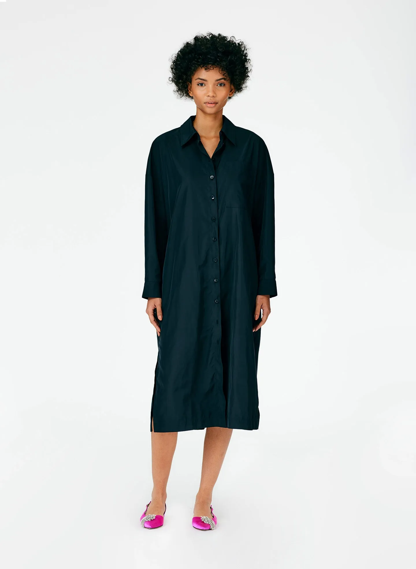 Italian Sporty Nylon Shirtdress