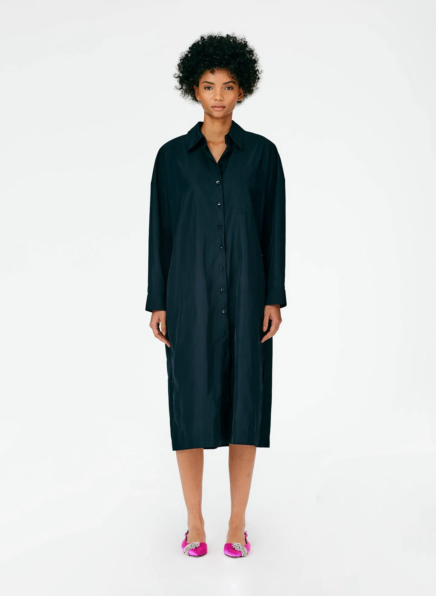 Italian Sporty Nylon Shirtdress