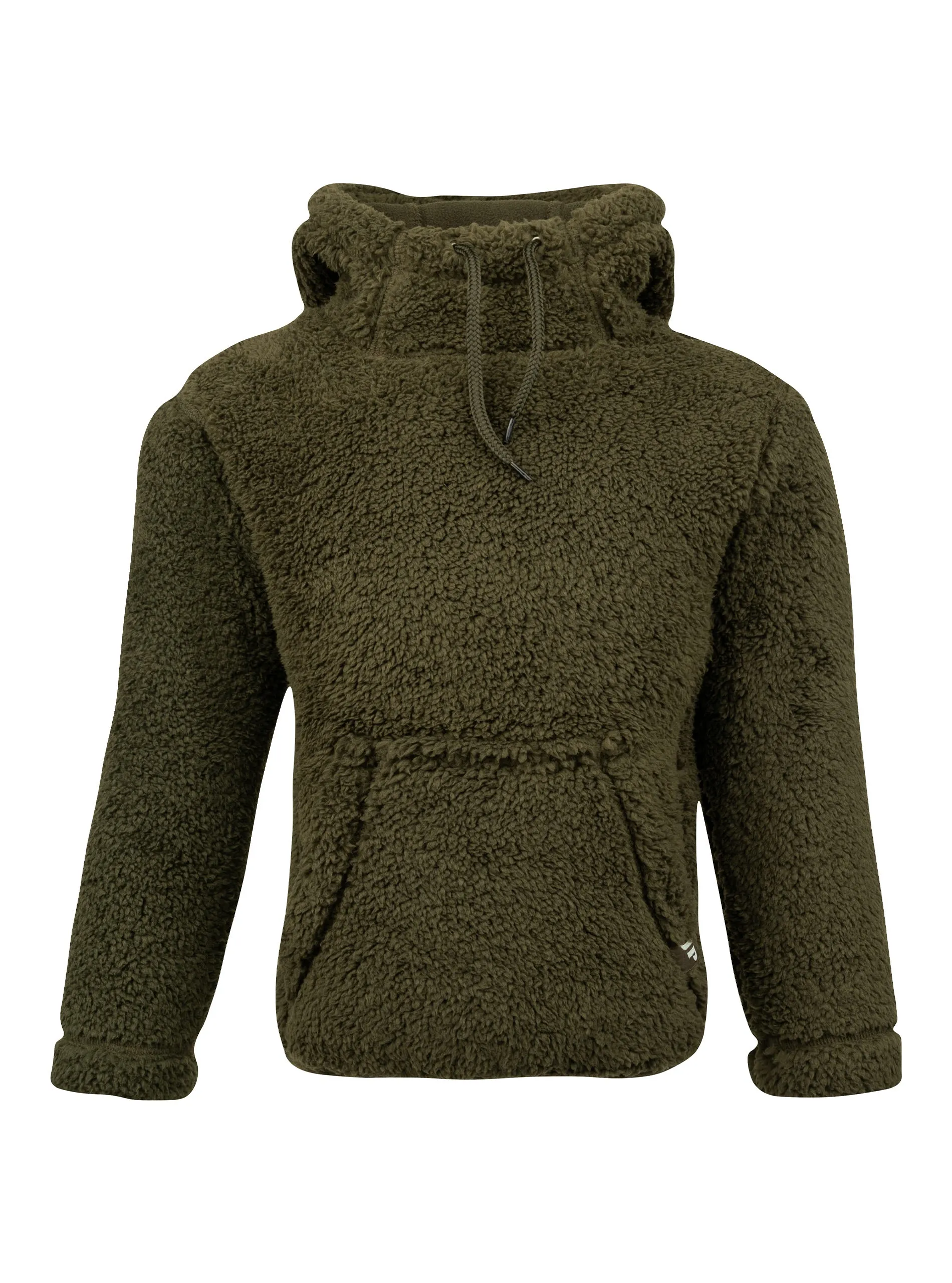 JACK PYKE Childrens Junior Sherpa Fleece Hoodie Dark Olive