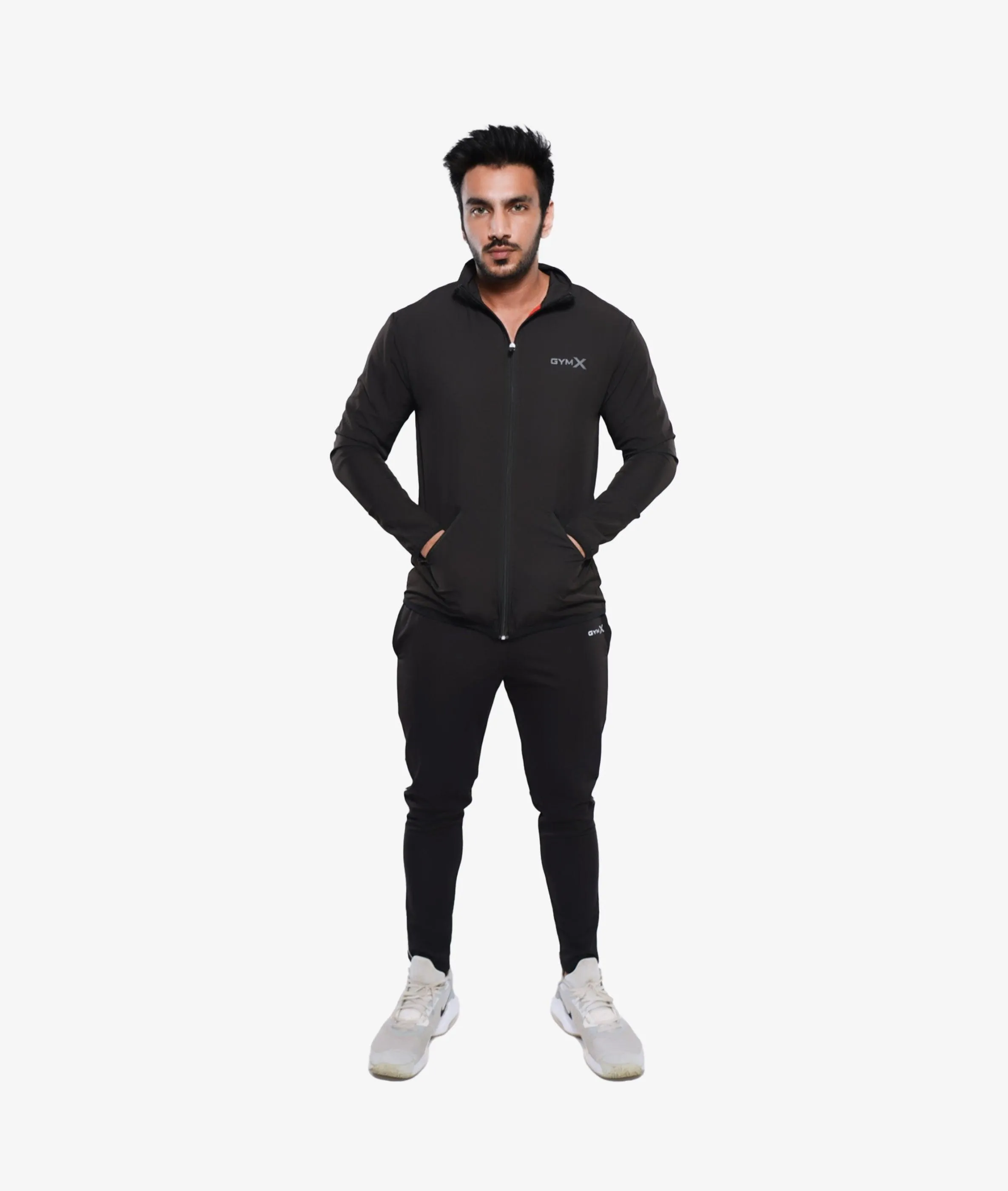 Jet Black GymX Windcheater (Dedicated Phone Pocket)