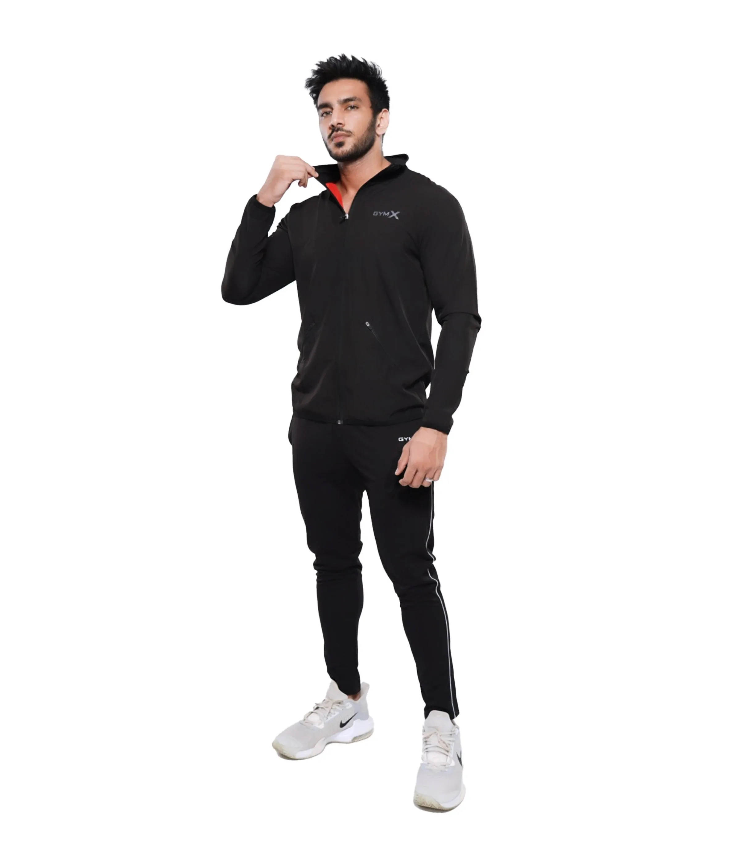 Jet Black GymX Windcheater (Dedicated Phone Pocket)