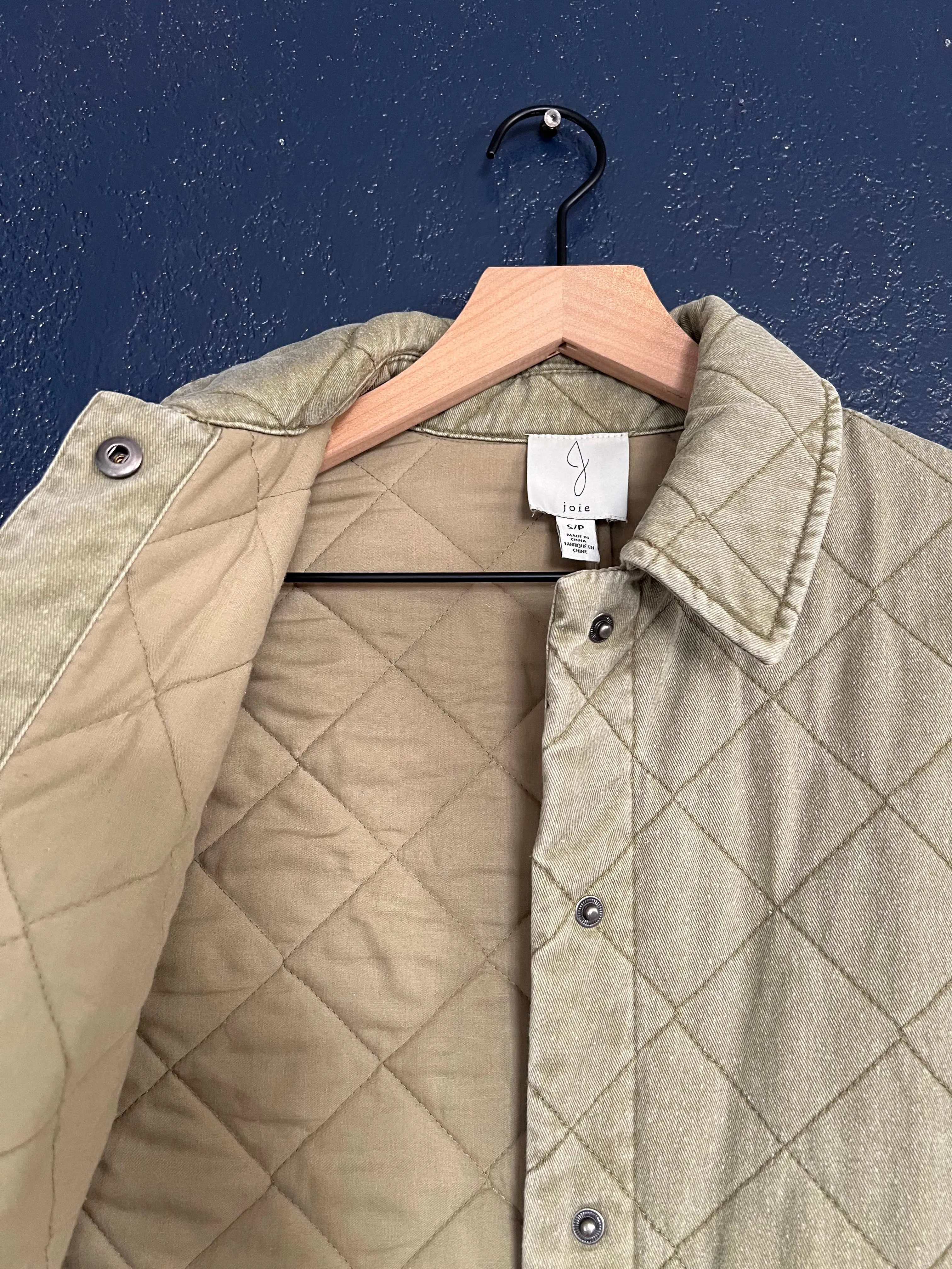 Joie Army Green Quilted Jacket