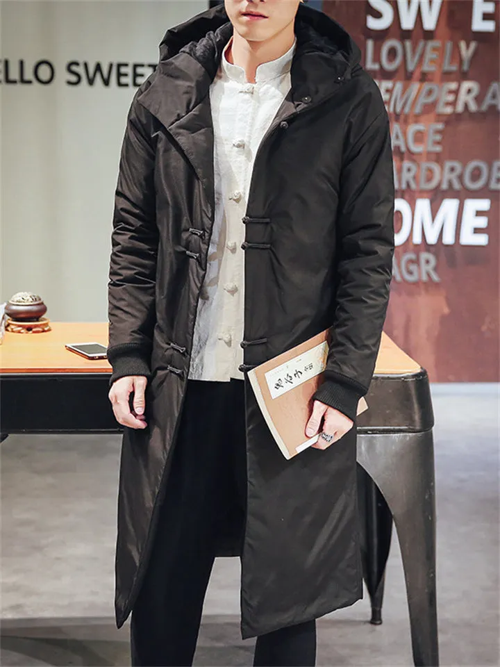 Korean Style Street Warm Hooded Long Coat