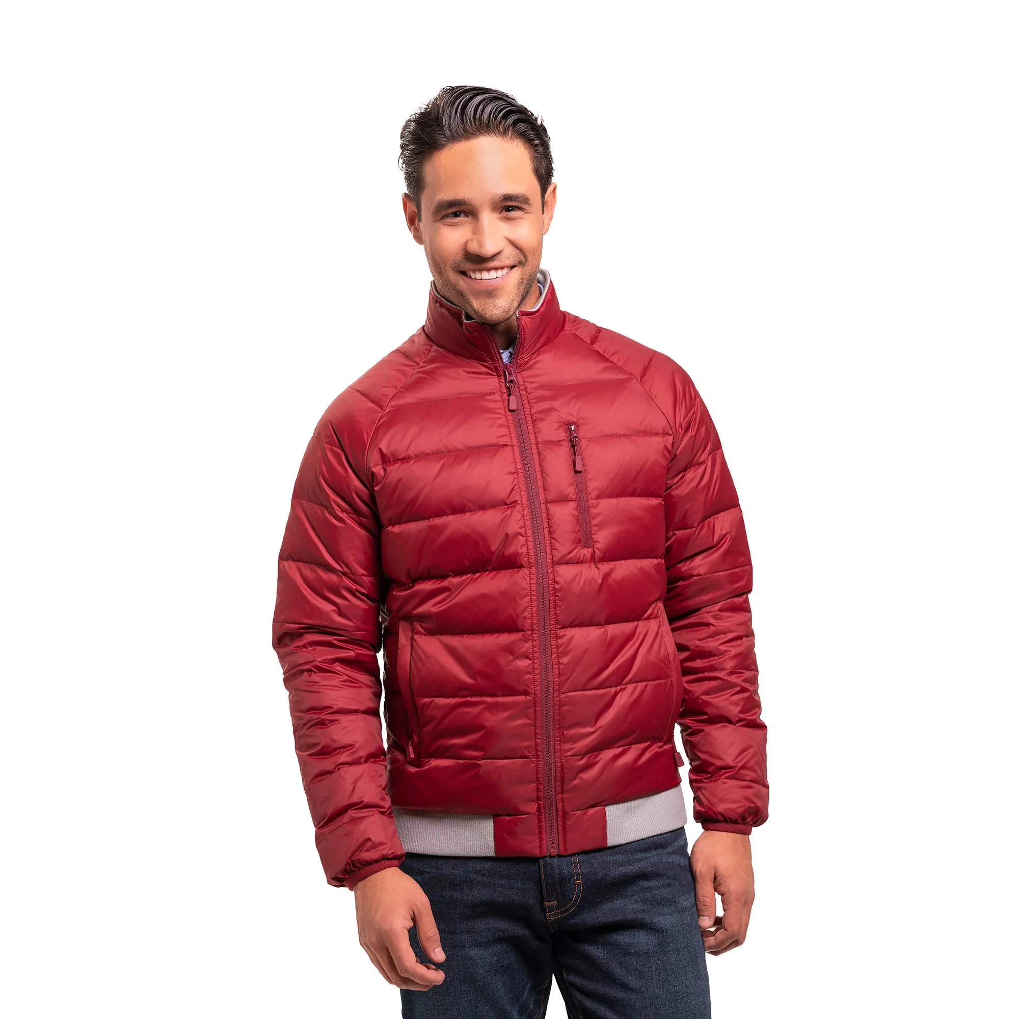 Lightweight Down Jacket - Burgundy