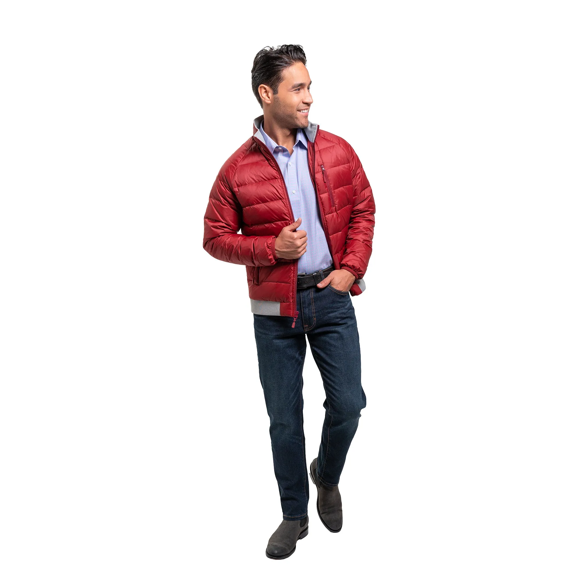 Lightweight Down Jacket - Burgundy