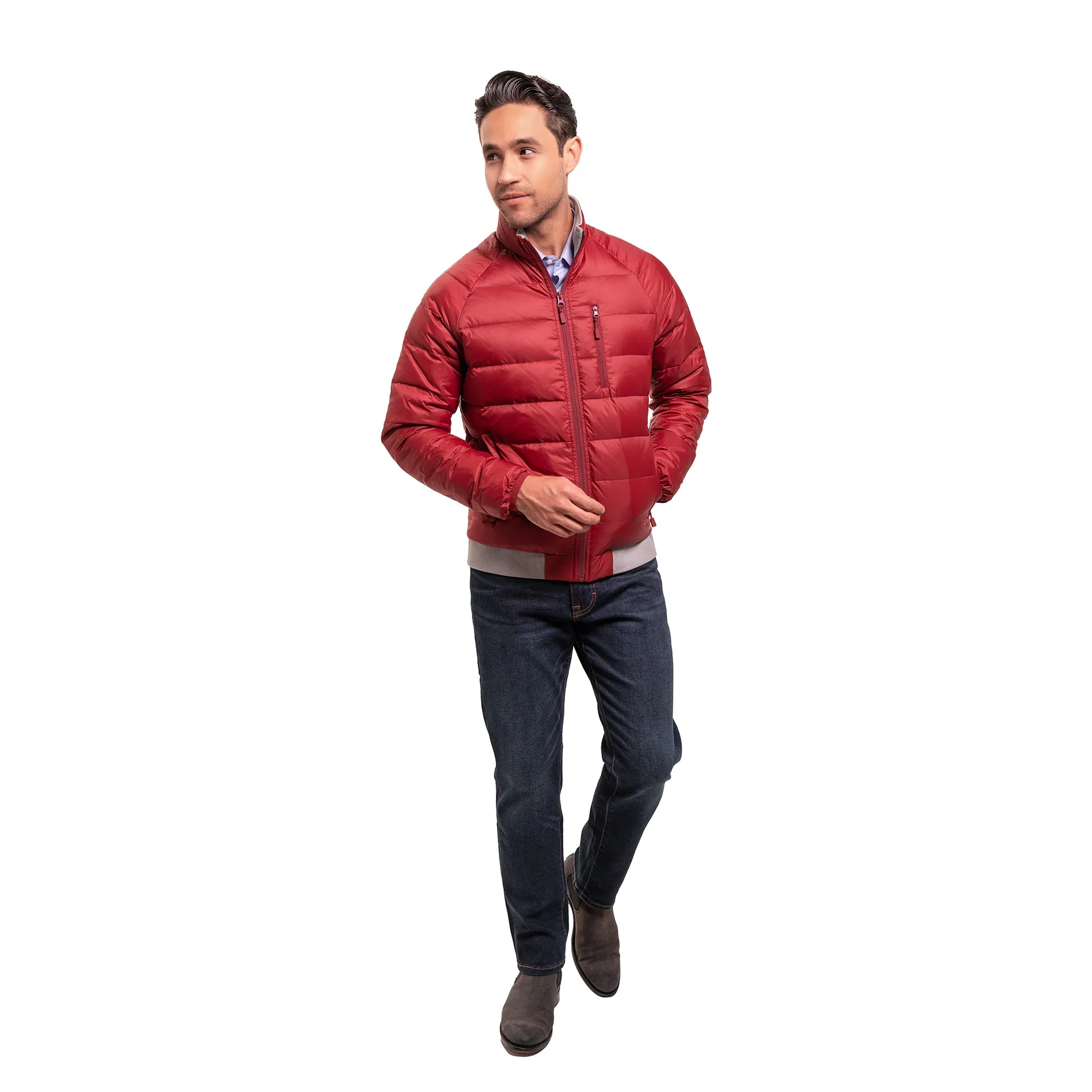 Lightweight Down Jacket - Burgundy