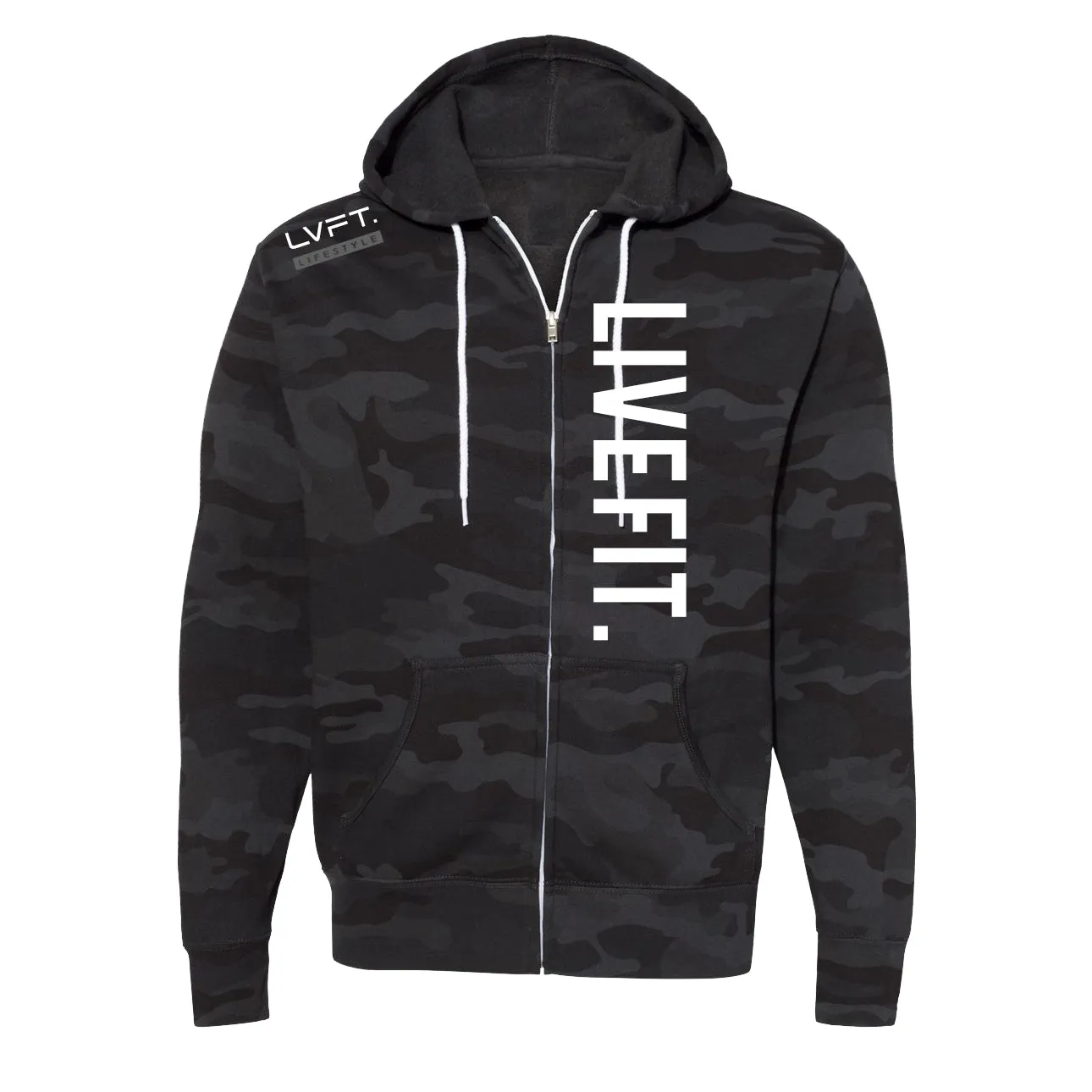 Live Fit Zip Up - Black Camo