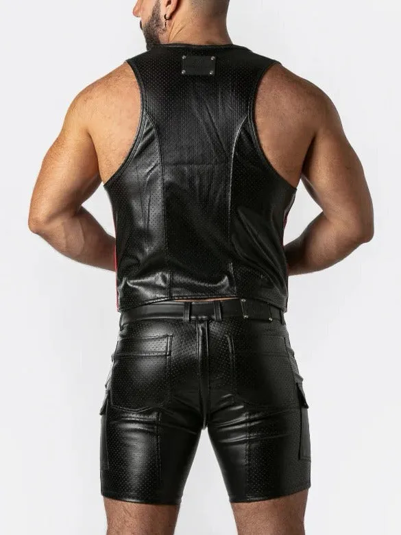 LOCKER GEAR RUB IT PUNCH HOLE LEATHERETTE VEST