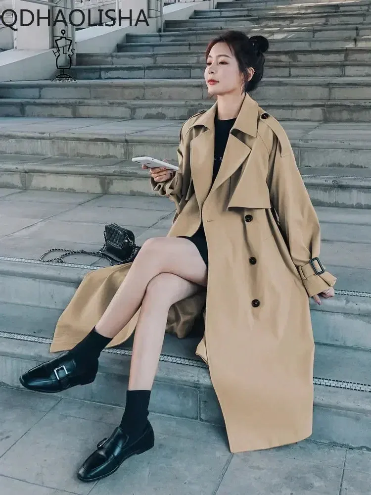 Loose Over Knee British Style Long Coats