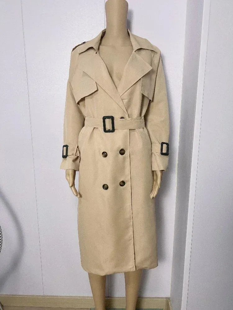 Loose Over Knee British Style Long Coats