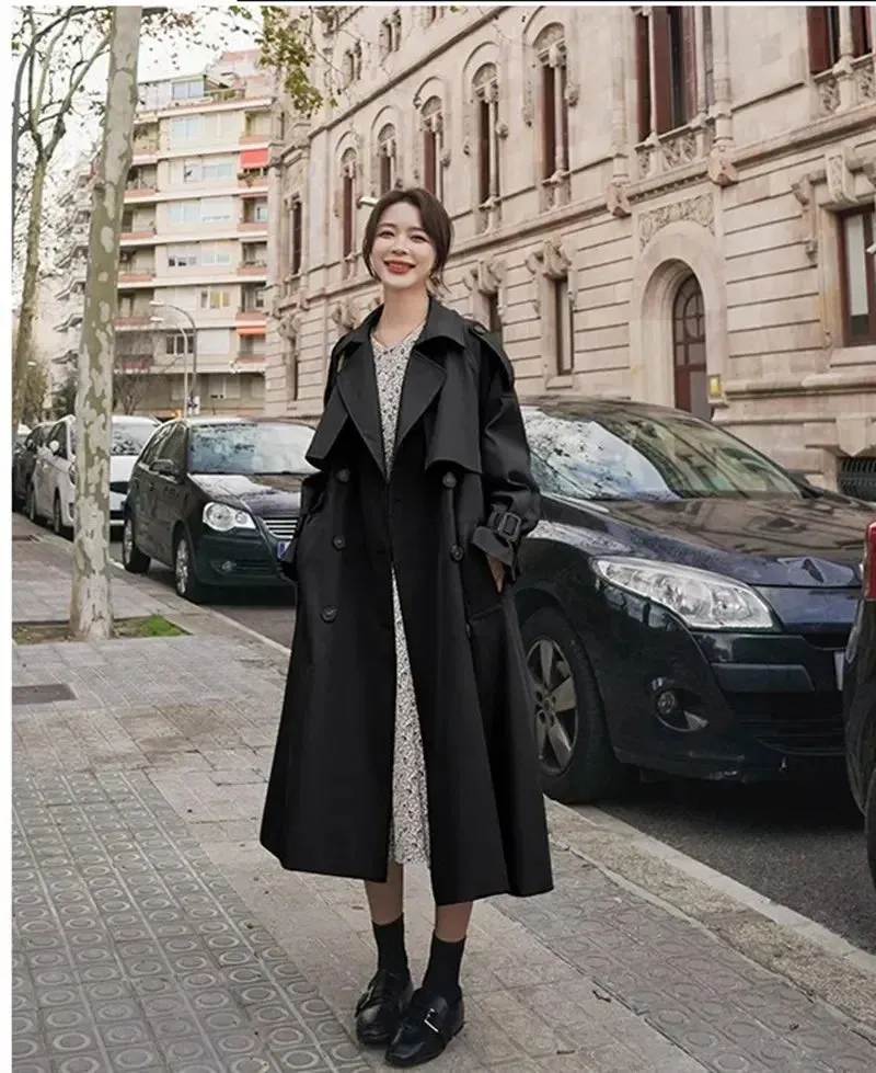 Loose Over Knee British Style Long Coats