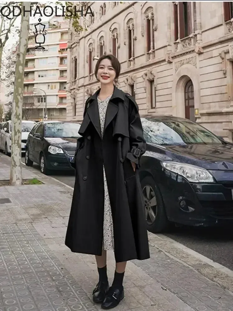 Loose Over Knee British Style Long Coats