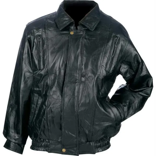 Maxam Brand Italian Mosaic Design Genuine Top Grain Lambskin Leather Jacket- L