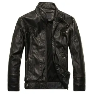 Men's PU Leather Casual Autumn Slim Fit Jacket