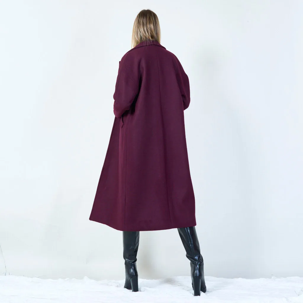 Minimalist double-breasted wool coat wholesale