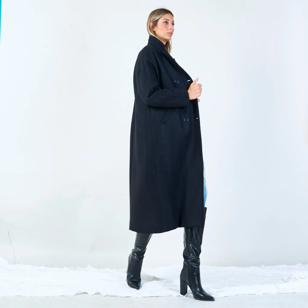 Minimalist double-breasted wool coat wholesale