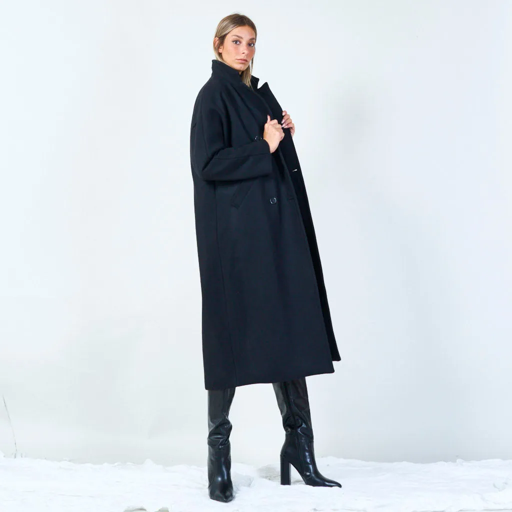 Minimalist double-breasted wool coat wholesale