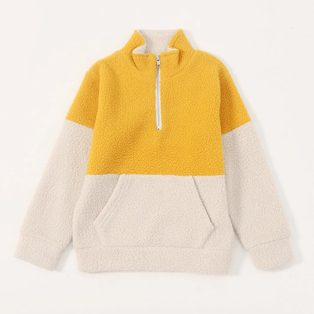 Mustard Sherpa Quarter Zipper