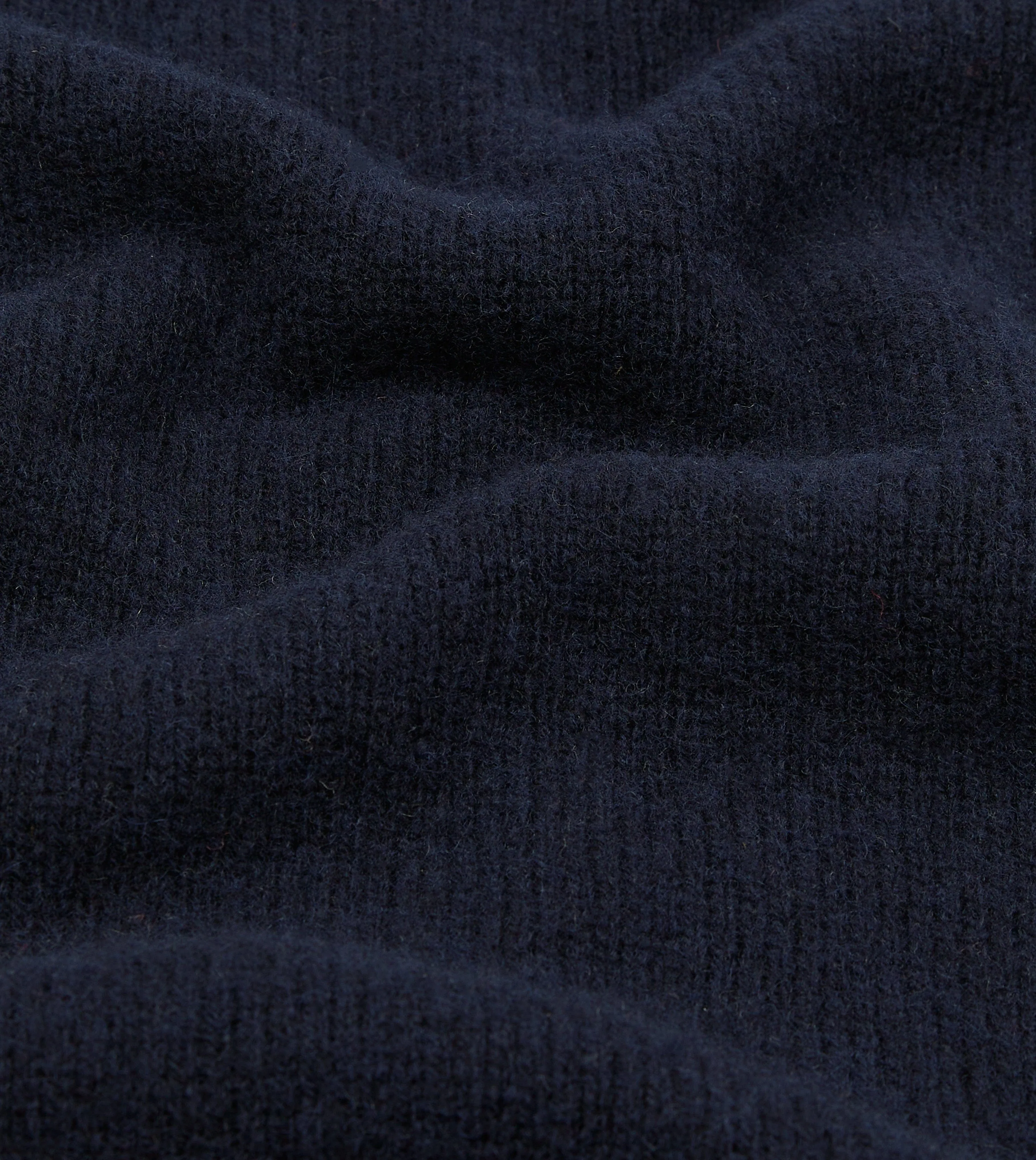 Navy Brushed Shetland Mock Neck Jumper