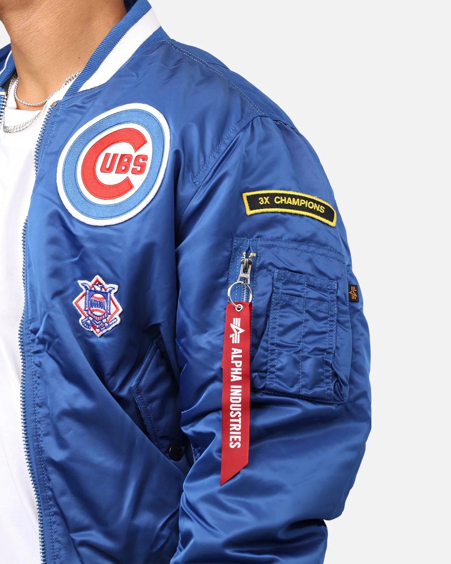 New Era X Alpha Series X MLB Chicago Cubs MA-1 Bomber Jacket Blue