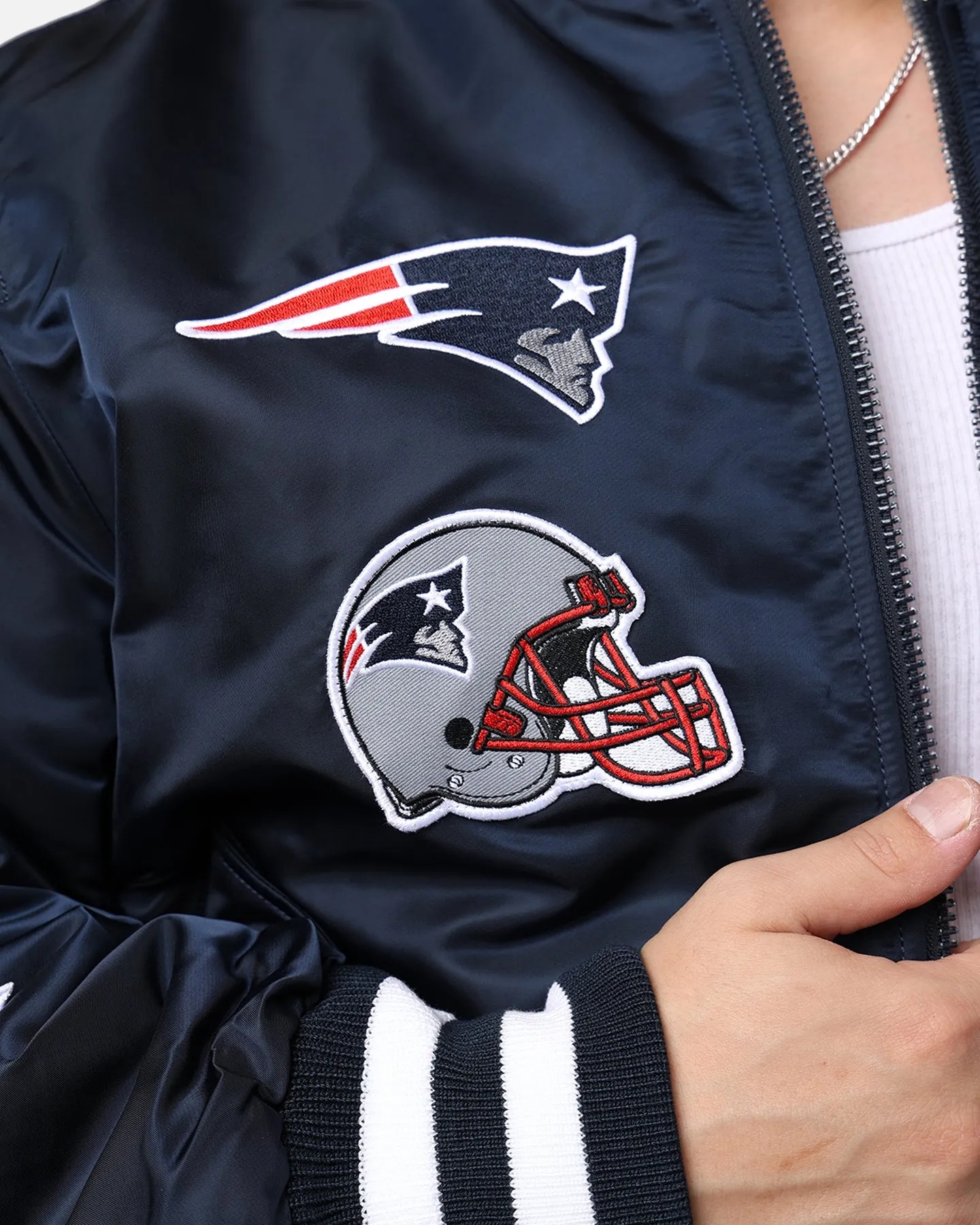 New Era X Alpha Series X NFL New England Patriots MA-1 Bomber Jacket Navy/Red