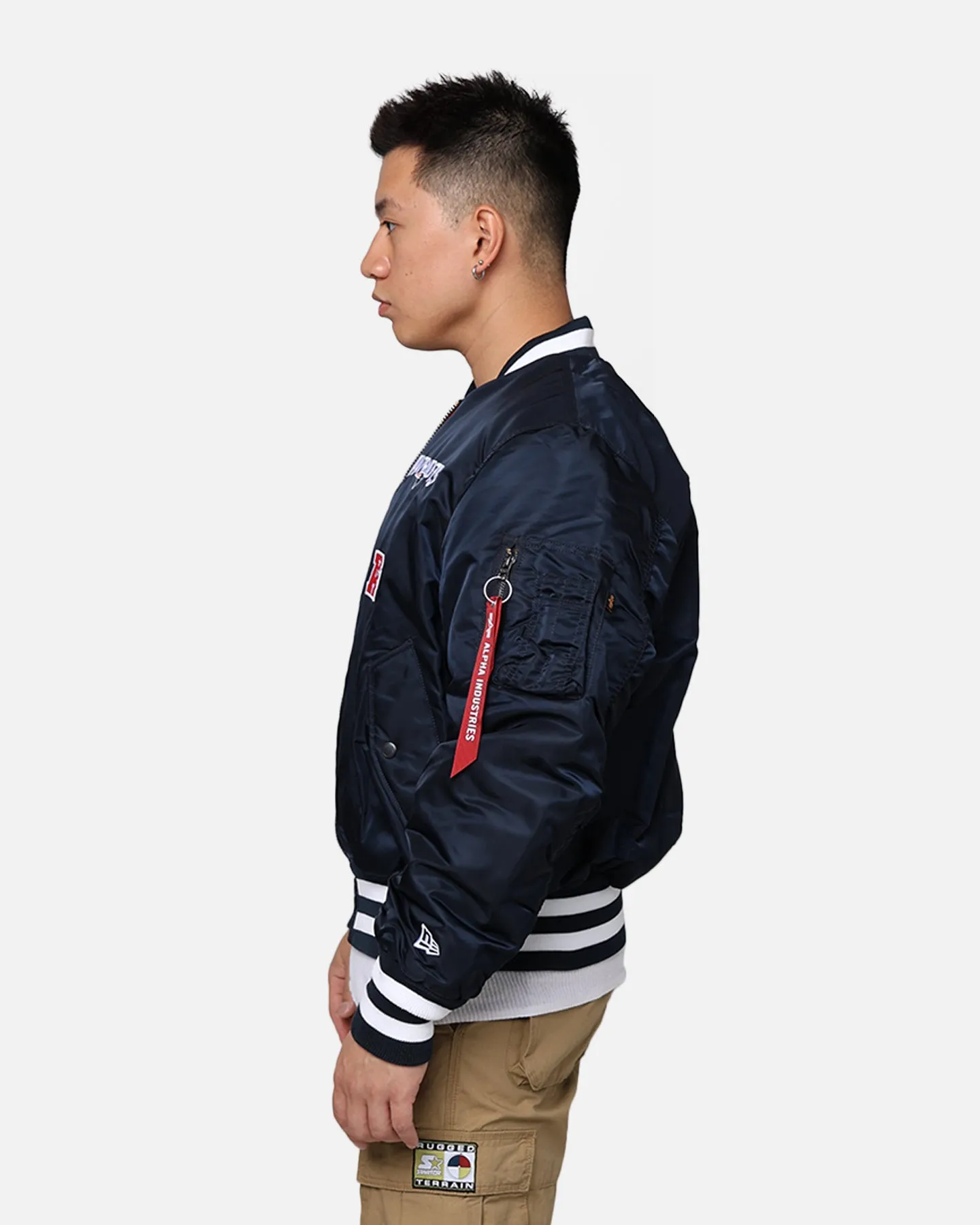 New Era X Alpha Series X NFL New England Patriots MA-1 Bomber Jacket Navy/Red