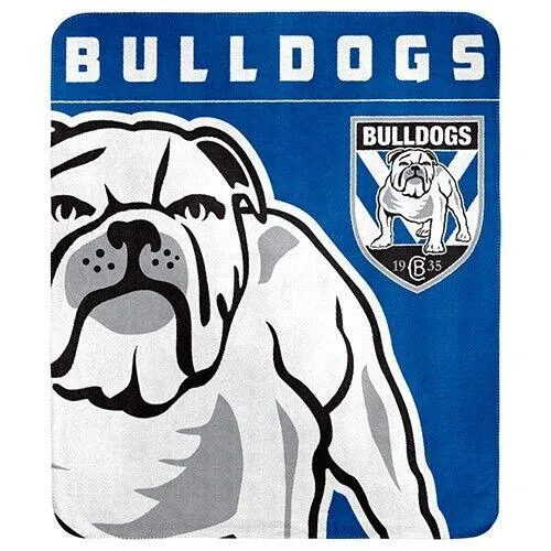 NRL Polar Fleece Blanket - Canterbury Bulldogs - 150x130cm - Rugby League