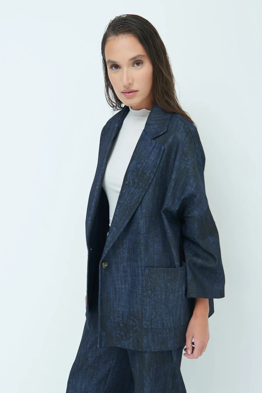 Oversized textured blazer wholesale