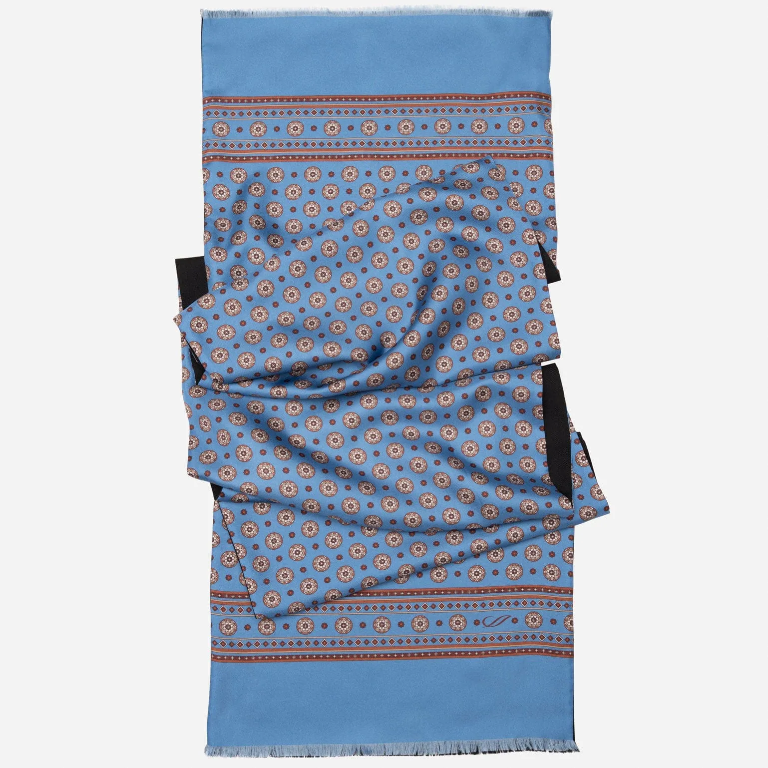 Palatino - Wool Backed Silk Scarf - Azure