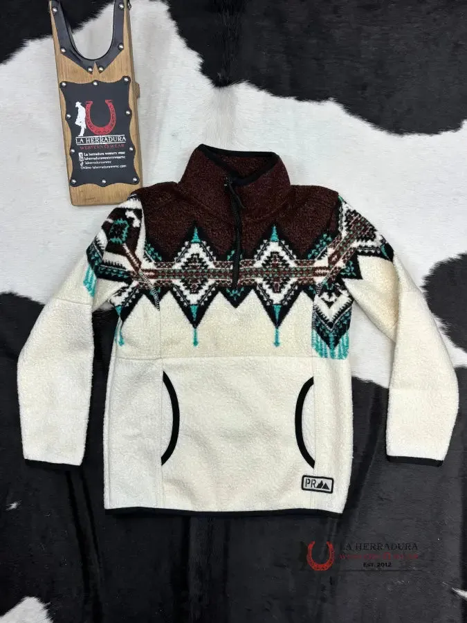 PANHANDLE DARK BROWN BORDER REBBER PULLOVER KIDS JACKET