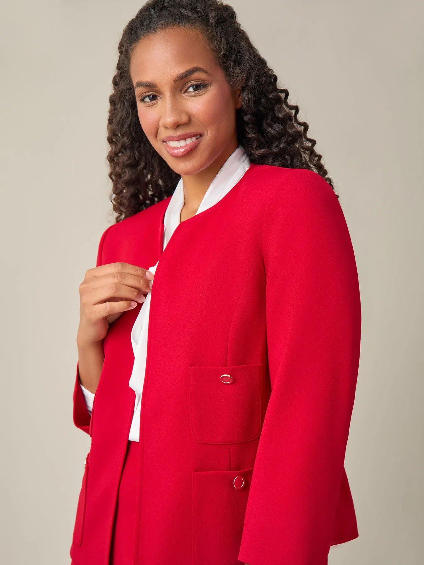 Patch Pocket Jacket, Crimson