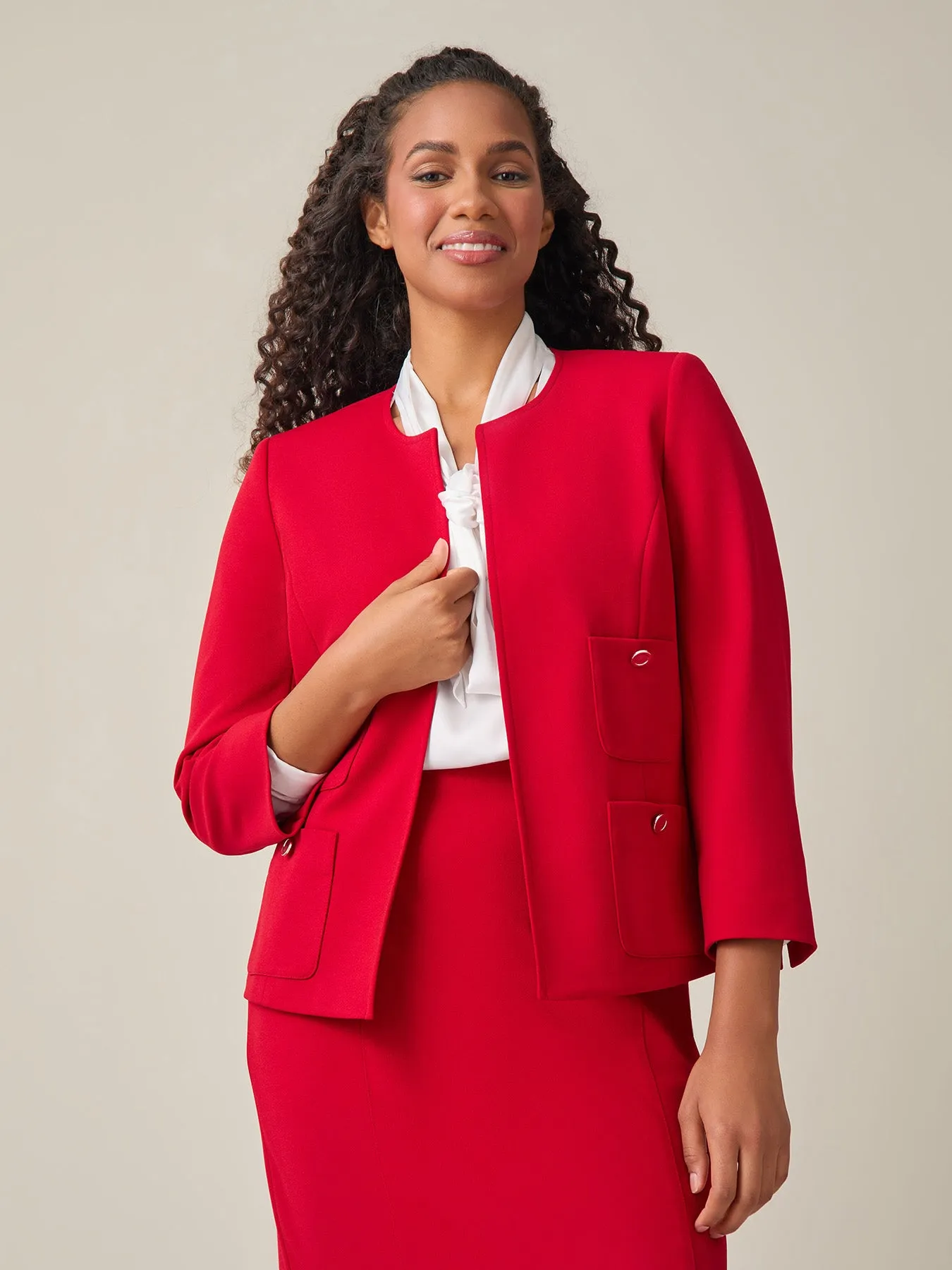 Patch Pocket Jacket, Crimson