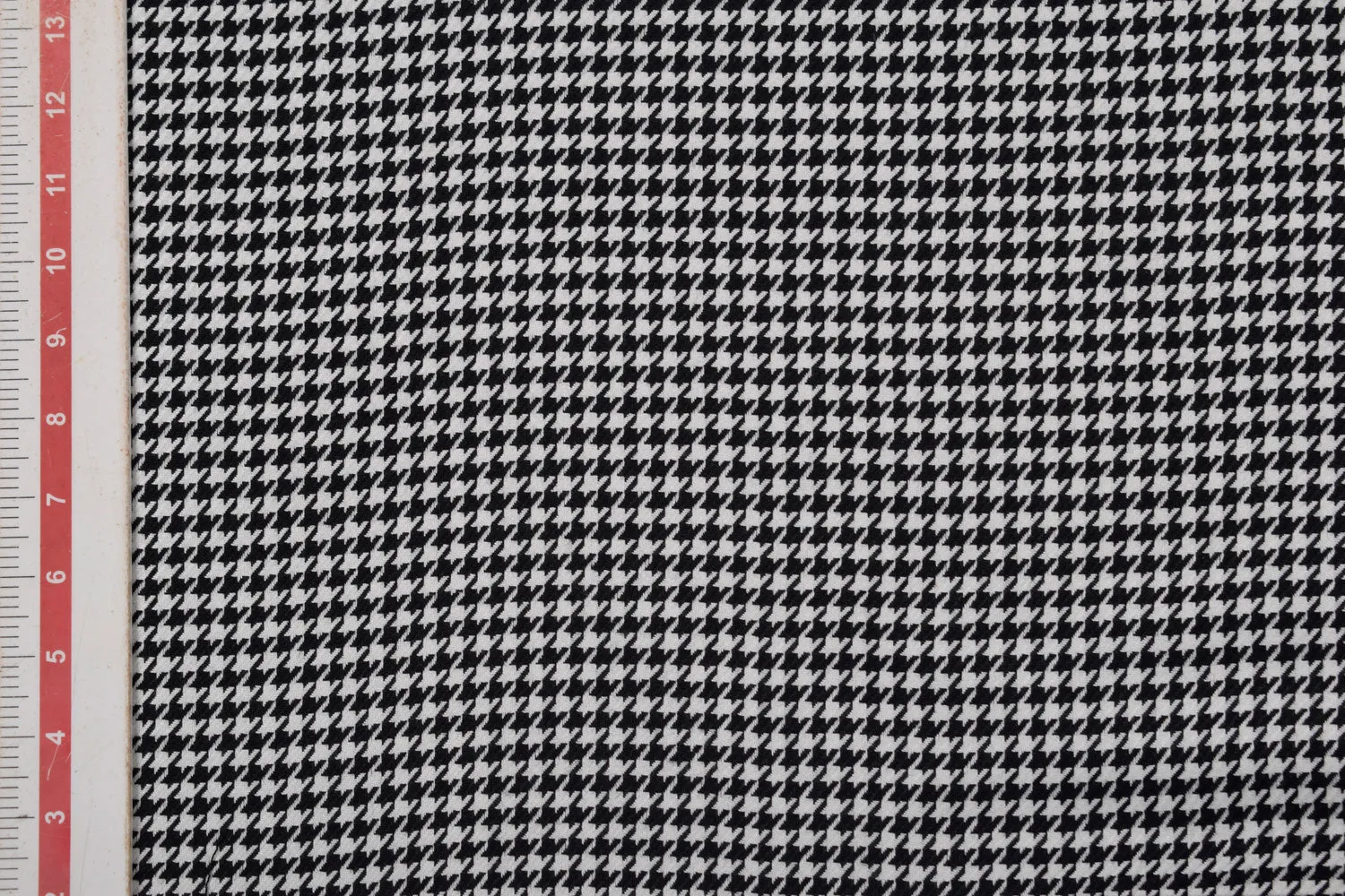 Precut of 1 Meter White & Black Tweed Wool Houndstooth Fabric