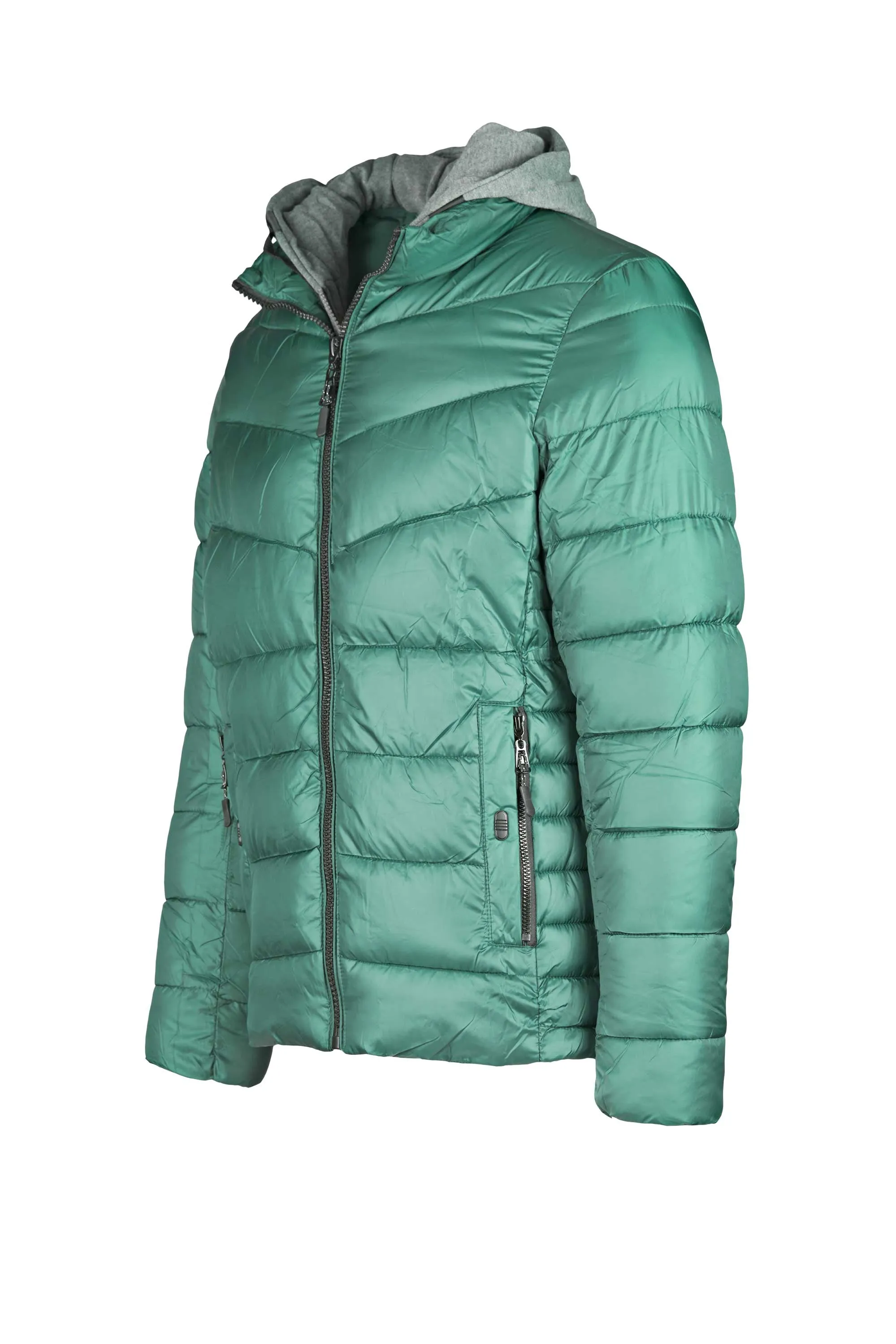 Puffer Jacket with Removable Hoodie Bib