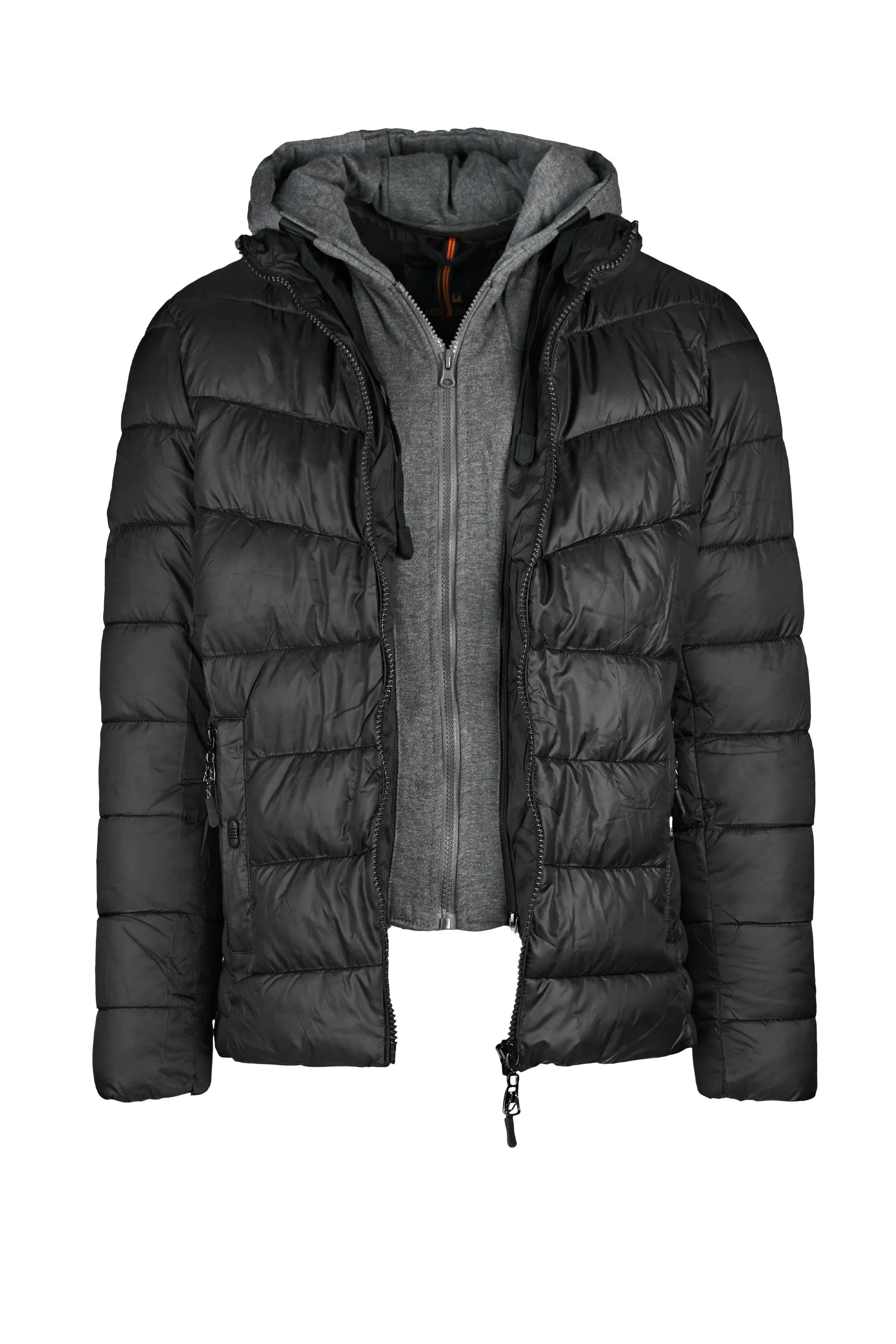 Puffer Jacket with Removable Hoodie Bib