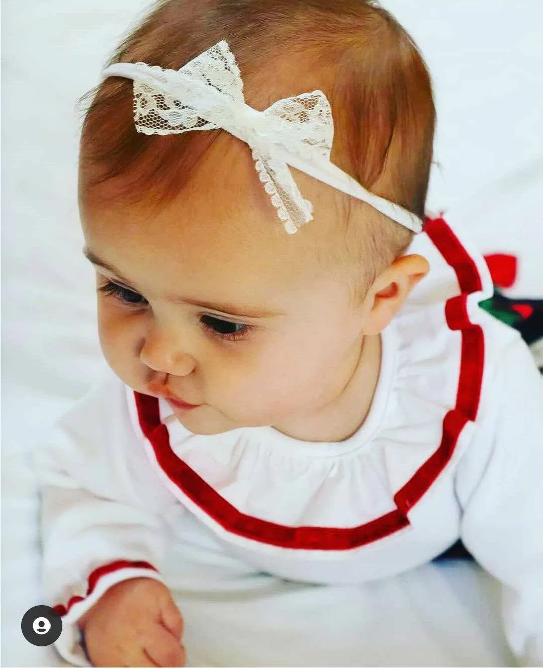 Red Velvet Frilly Collar Bodysuit and Bloomer Set