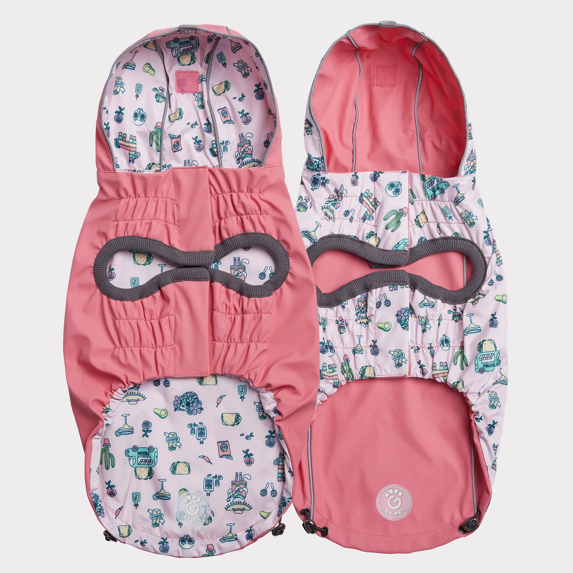 reversible raincoat - pink/fiesta