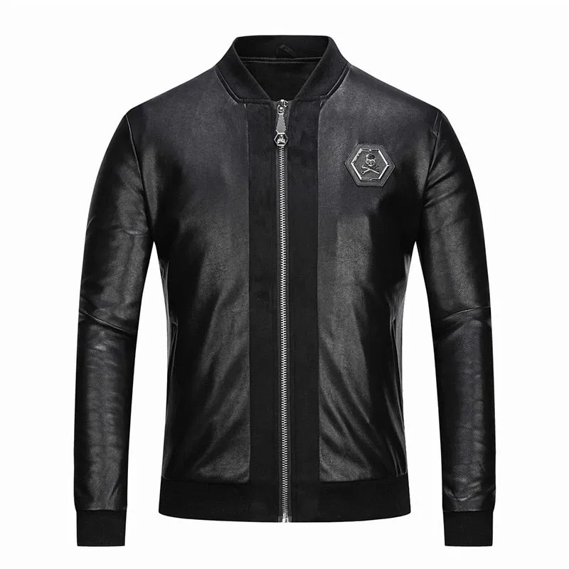 Skull Rhinestones Jackets Men High Street Style